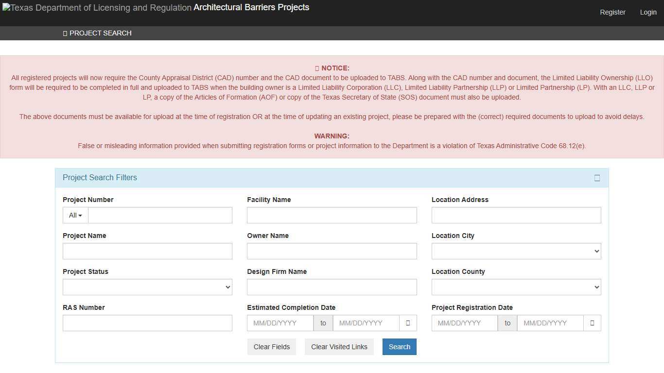 TDLR TABS - Project Search